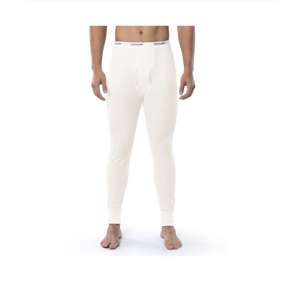 FRUIT OF THE LOOM Men's Waffle Thermal Underwear- Cream. Size M . NEW!